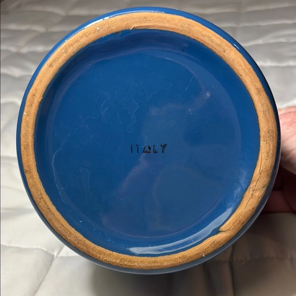 Blue Ceramic Crock Jar